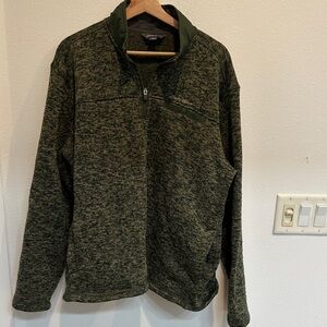 Eddie Bauer Men's Forest Green Zip-Up Sweater